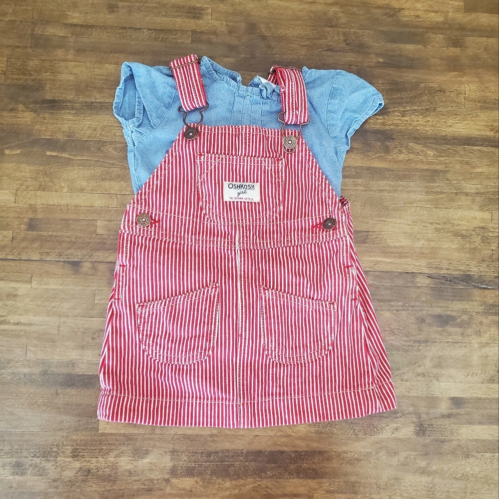 12m Girls Overall Dress Set Osh Kosh Carters